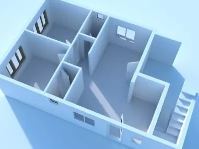 2 bhk Floor Design Free low-poly 3D model