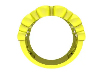 Wide Pave Diamond Cluster Ring Jewelry Design 7079 3D print model