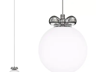 Modern Silver Pendant Light with Adjustable Hanging 3D model