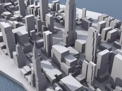 Stylised Manhattan Low-poly 3D model