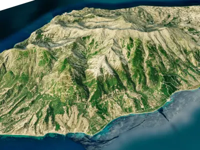 samothrace island 3d model terrain Low-poly 3D model