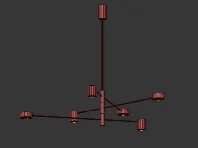 SUNSHINE chandelier with five lights 3D model