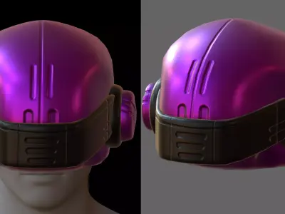 Gas mask helmet 3d model scifi Low-poly  Low-poly 3D model 391