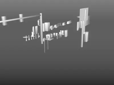 Street Props concept - Street Concept Model 1 - Library Street 3D print model