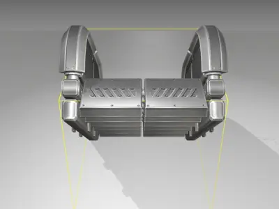 Futuristic Stairs - 31 - Basic Textures Low-poly 3D model
