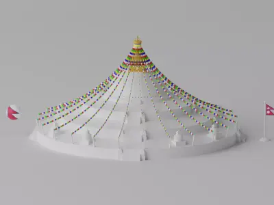 Boudhanath Stupa Kathmandu Nepal 3D model