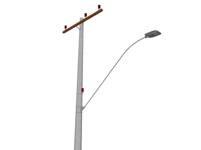 Concrete Lamp Post - Light Pole - Light Post - Street Light 42 3D model