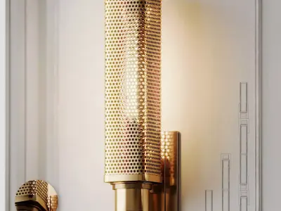 Oxon Hill 1-Light Armed Wall Sconce by Brayden Studio 3D model