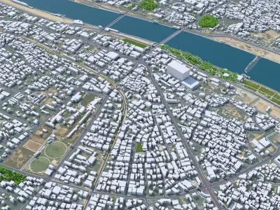 Ahmedabad Downtown Gujarat India Low-poly 3D model