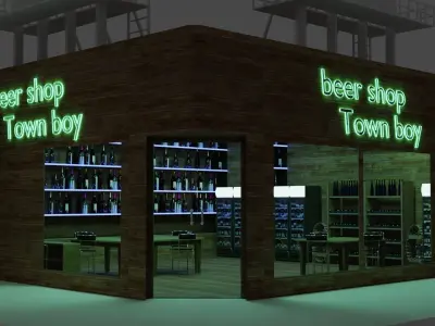 The beer shop Free low-poly 3D model