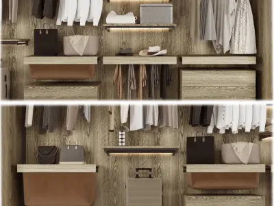 Wardrobe walk in closet design 3D model