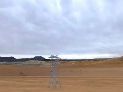 ELECTRICITY TOWER SET - 2 PIECES 3D Model Pack