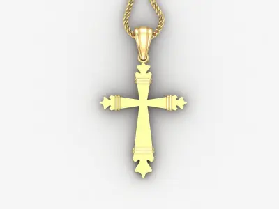 Light Gold 18K Cross Pendant 2CP083 3D print model