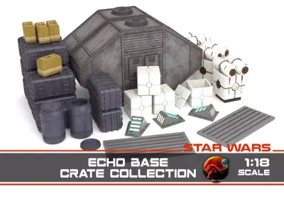Star Wars Echo Base Crates and lamps Pack 1-18 scale