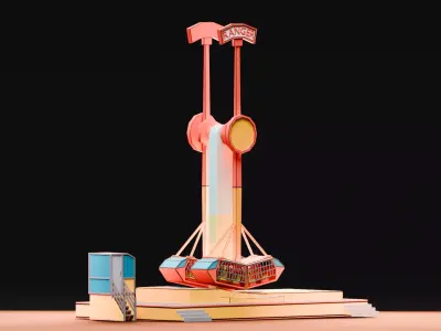 Amusement Park - Ranger Ride Low-poly 3D model