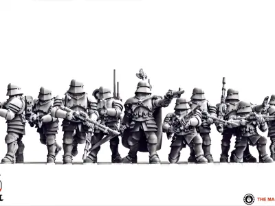 Feudal Guard - Laser Gun Squad 3D print model