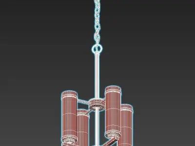 st-luce-bichero-sl334-403-04 three light chandelier with clea... 3D model