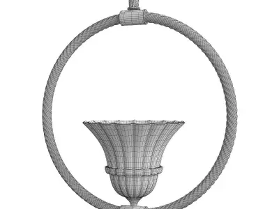 Art Deco Murano Glass and Crystal Chandelier Low-poly 3D model