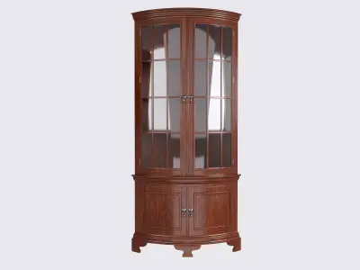 MAHOGANY QUARTER ROUND CORNER CABINET 3D model