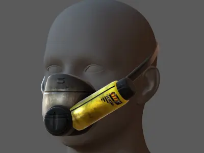 Gas mask helmet 3d model scifi Low-poly  Low-poly 3D model 247