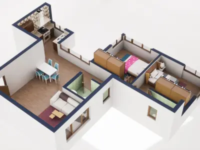 3D Floor Plan Model 28 3D model