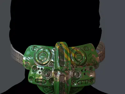 Gas mask helmet 3d model scifi Low-poly Low-poly 3D model