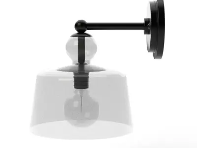 April Glass Sconce Black Low-poly 3D model