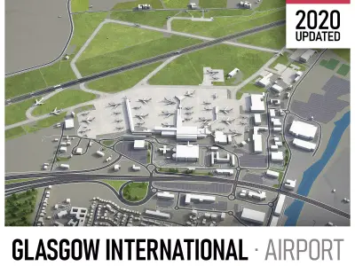 Glasgow Airport Low-poly 3D model