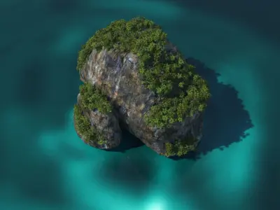Ko Tapu Rock Thailand 2 3D model