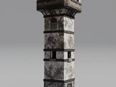 Medieval tower Low-poly 3D model