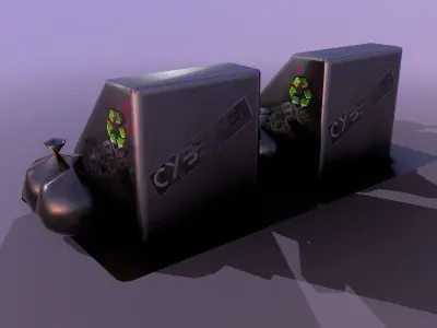 Sci-Fi Trash props Low-poly 3D model