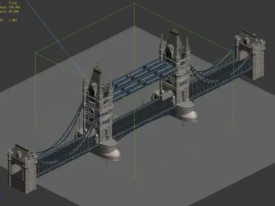 Sci Fi Building-London Tower Bridge 04 3D model