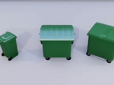 Urban Recylcing Container Low-poly 3D model