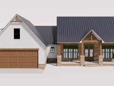 Farmhouse Style House Model 2 Low-poly 3D model