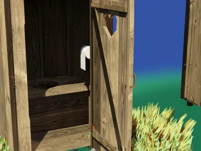Out House toilet High Low Plygon Low-poly 3D model