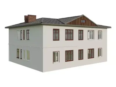 Two-story residential building  Free 3D model