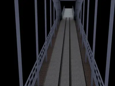Bridge 1 with columns Low-poly 3D model