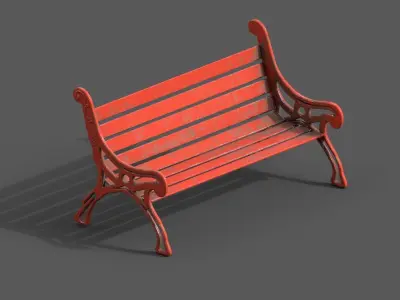 Street Bench Pack 2 Low-poly 3D model
