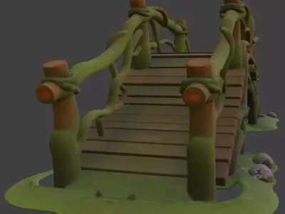 Forest Bridge Park Bridge 3D Model 3D model