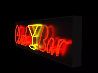 Chinese neon light Low-poly 3D model