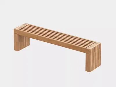 Modern Wood Bench 3D model