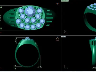 Small fancy mans ring 3D print model