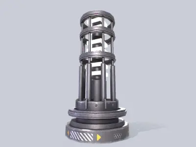 Sci fi lamp Low-poly 3D model