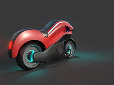 Sci-fi Bike Game Ready 1 3D model