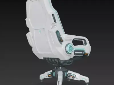 Futuristic Sci-fi chair Low-poly 3D model buy