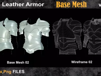 05 Leather Armor Base Mesh vol 24   Low-poly 3D model