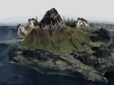 island on water 3D model