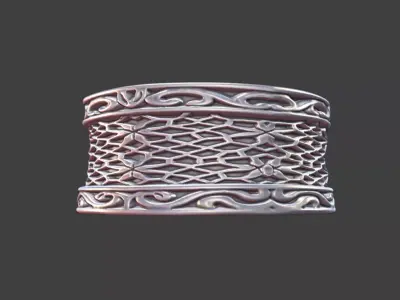 Geometric Pattern Ring Silver Jewelry 3D Model 3D print model