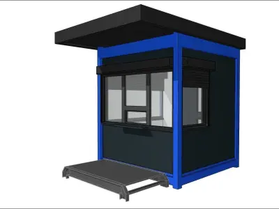 container guard booth 250cm x 250 cm plus roof many formats 3D model buy