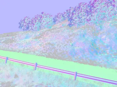 Field uphill highway 3D model